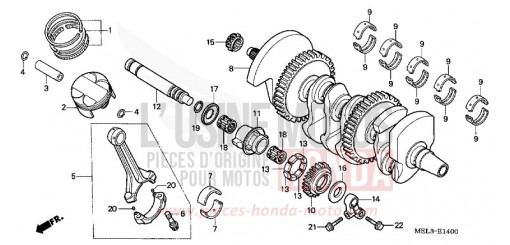 ALBERO MOTORE/PISTONE CBR1000RR4 di 2004